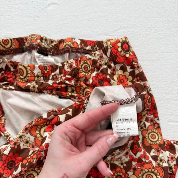 Boho Floral Crop Tank And Biker Shorts Set Super Soft Stretchy, Size XS/S - Picture 5 of 6